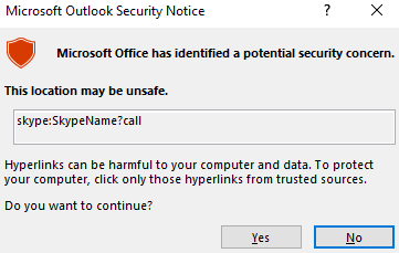 Microsoft Warning Notice
